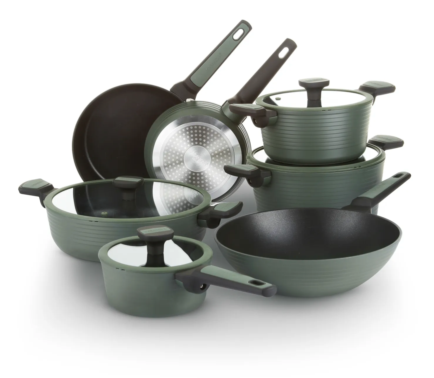 Batteria Pentole 11 pezzi corredo verde 2.0 Kasanova Batteria Pentole 11 pezzi corredo verde 2.0 Kasanova